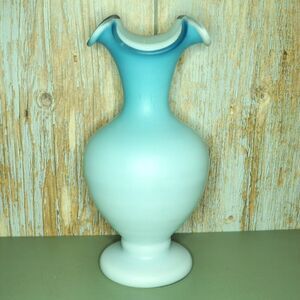 MCM Art Glass Vase Soft Shades Of Blue Home Accents Flower Holders